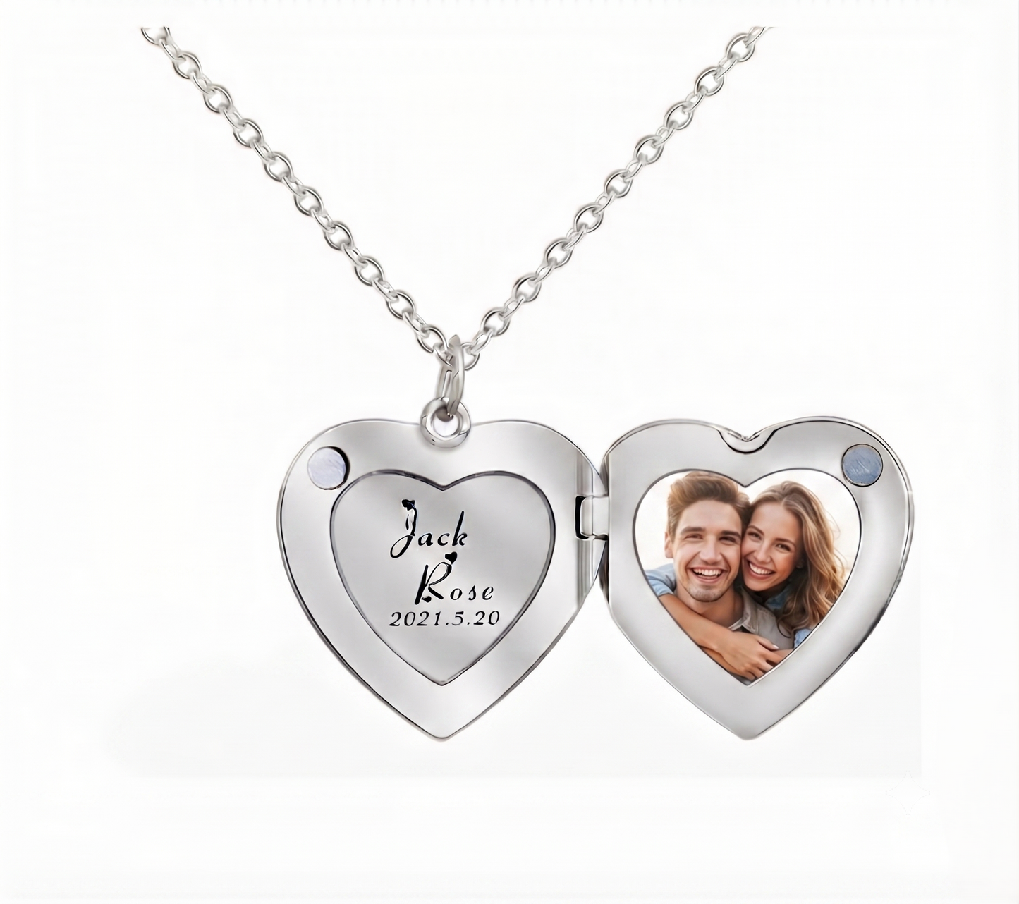 The Couple Image Silver Chain Pendant