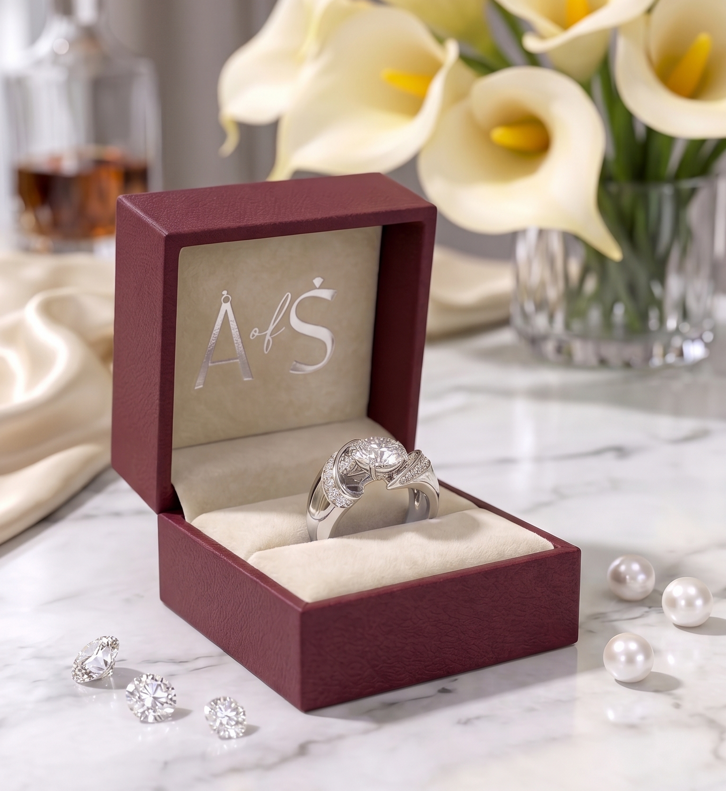 Radiant Solitaire moissanite-Accented Silver Ring