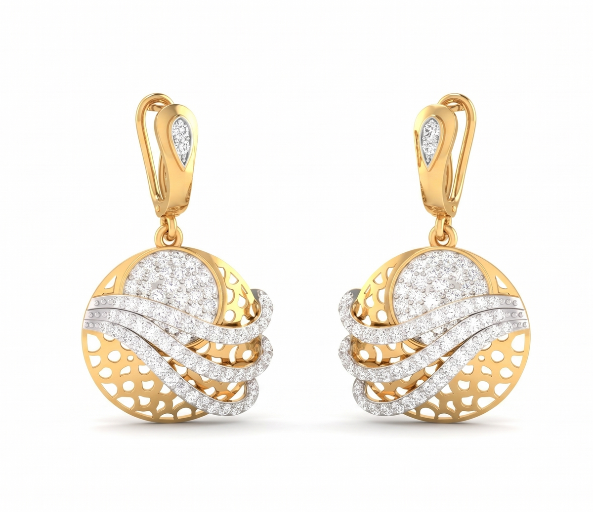 Whirlwind Elegance Open-Work Silver Earrings