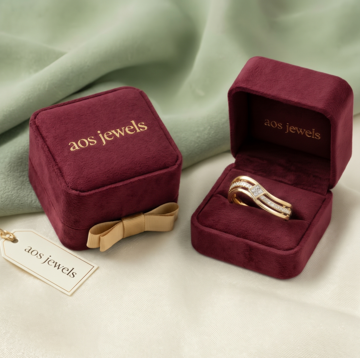 Sterling Silver Kite-Motif Wavy Ring