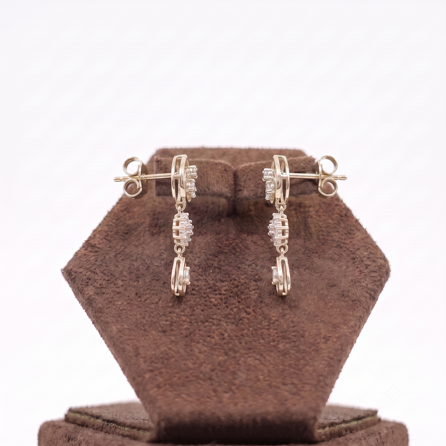 Multi-Tier Diamond Accent Silver Drop Earrings