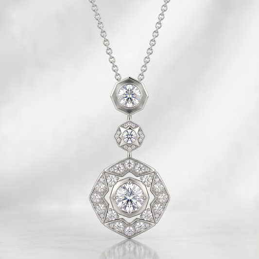 The Deco Cascade Silver Pendant