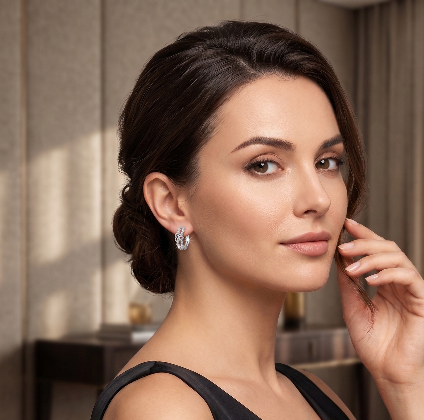 The Heart-Linked Silver Hoops