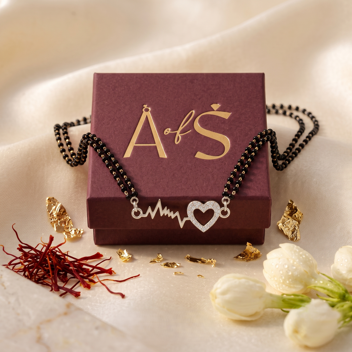 925 Sterling Silver Heartbeat Mangalsutra