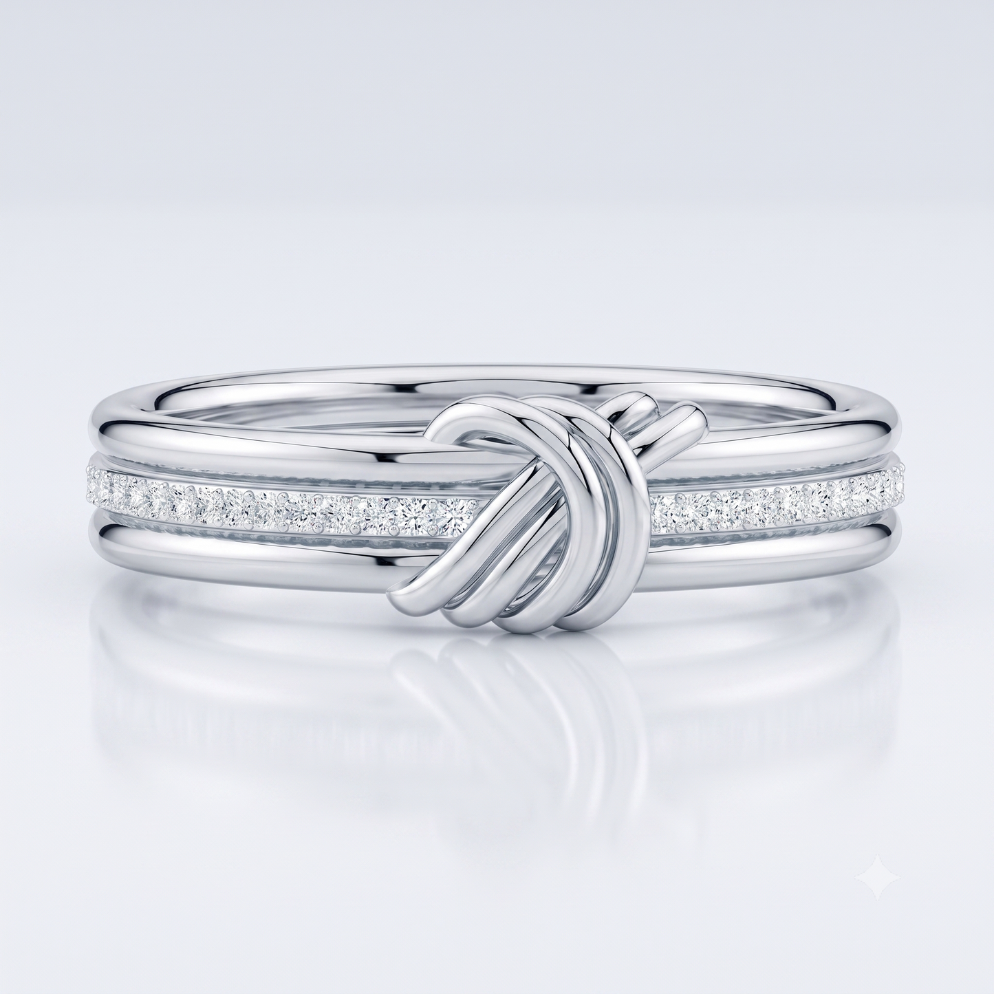 A silver-toned triple-band ring
