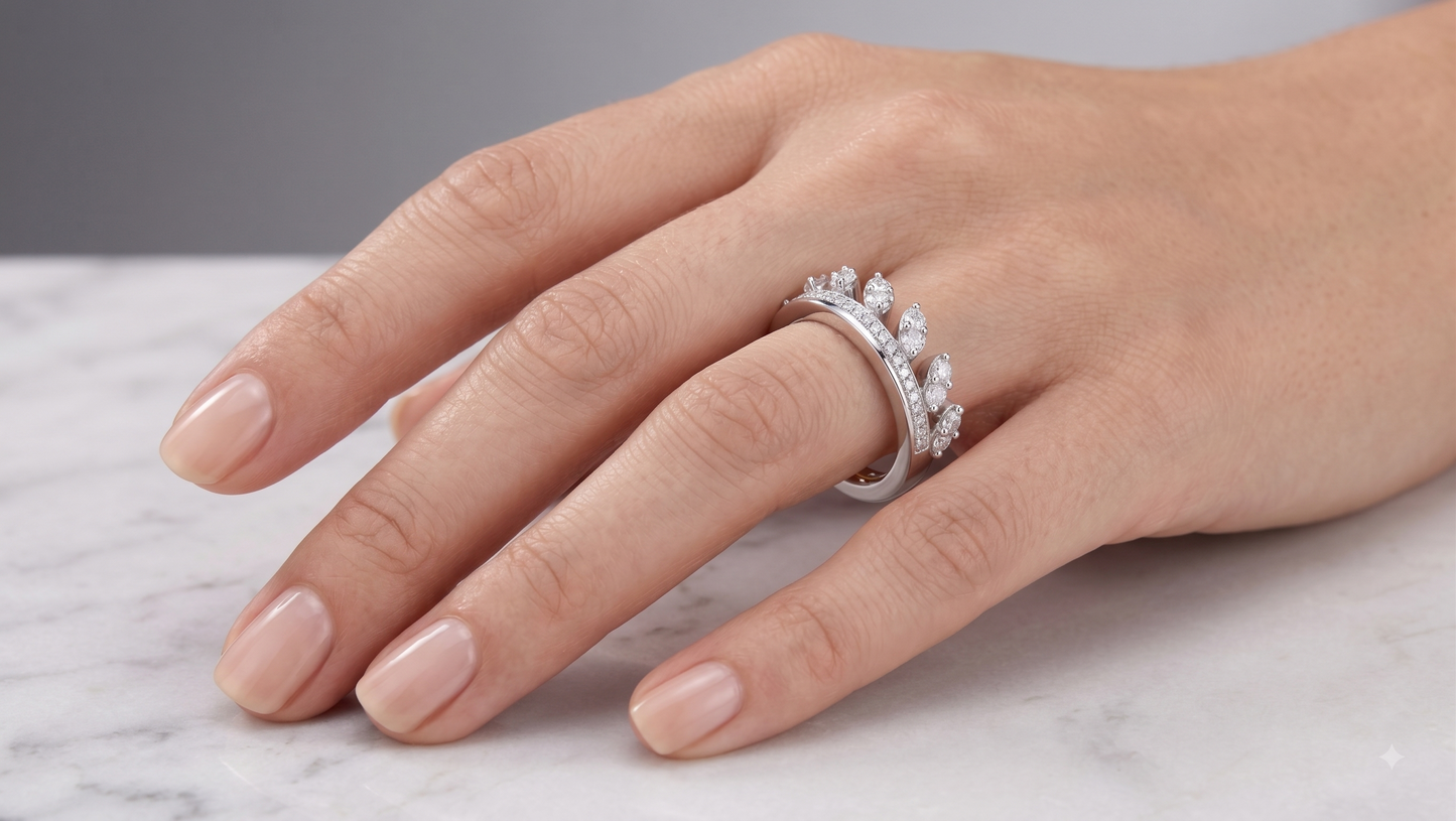 925 Silver Princess Crown Ring