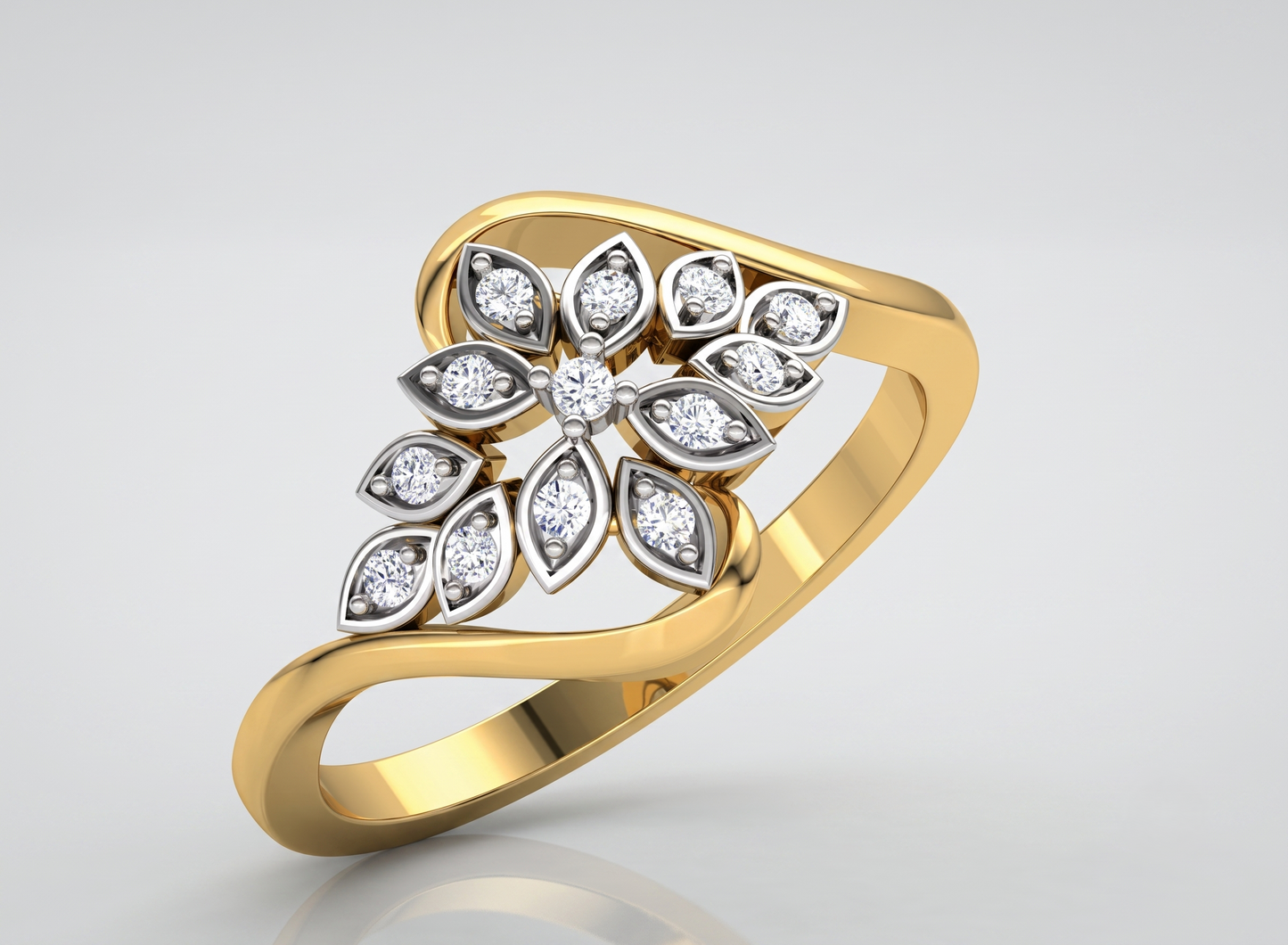 the 925 silver ring in gold plated