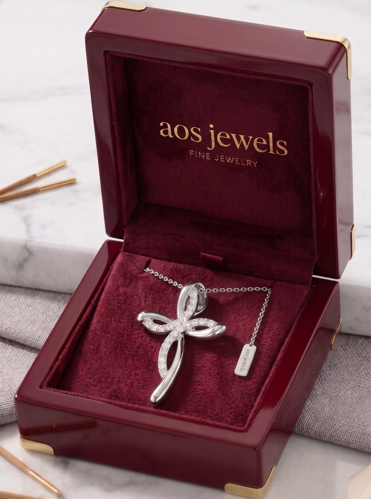 925 Sterling Silver Infinity Cross Pendant