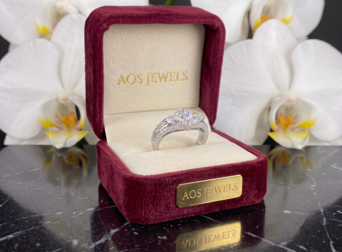 The Imperial Twin Trillion Silver Ring