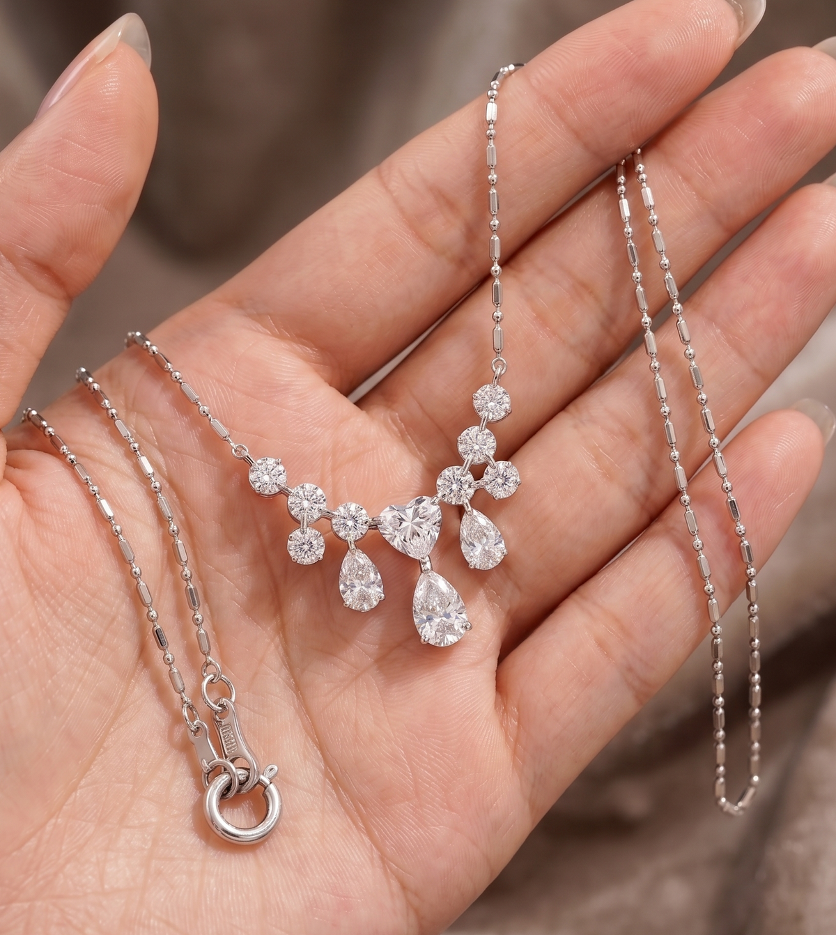 The Starlight Cascade Silver Necklace