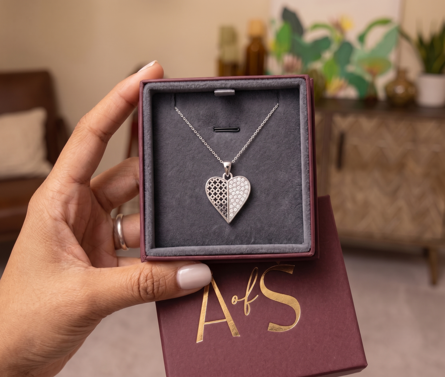 The heart 925 silver chain pendant