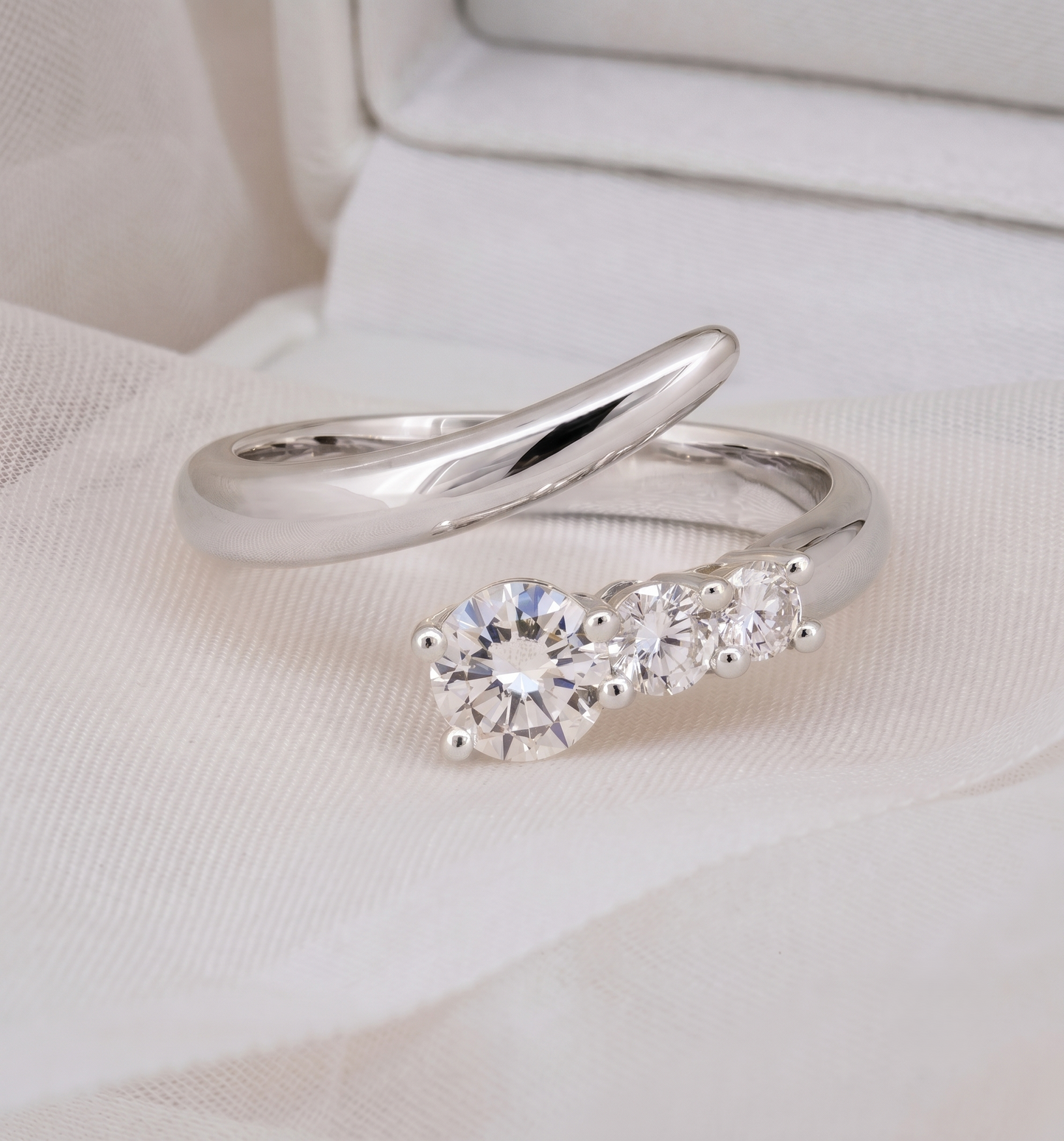The Asymmetric Trio Wrap Silver Ring
