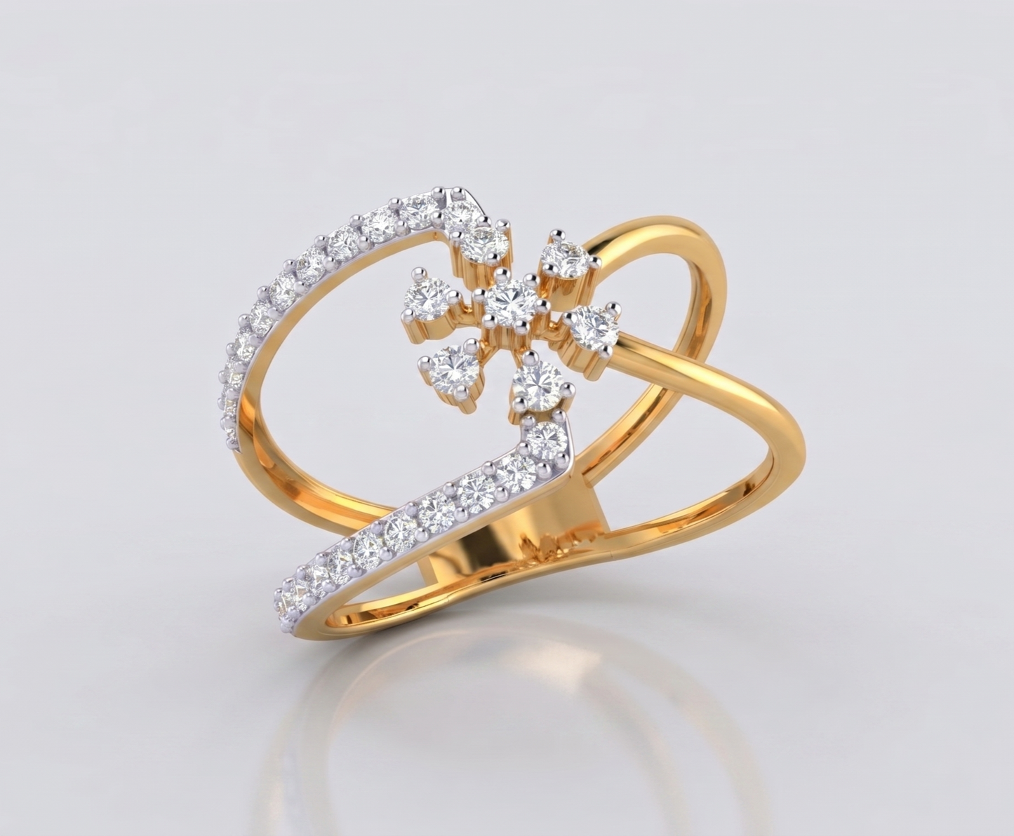 Openwork Star Cluster Ring in Sterling Silver