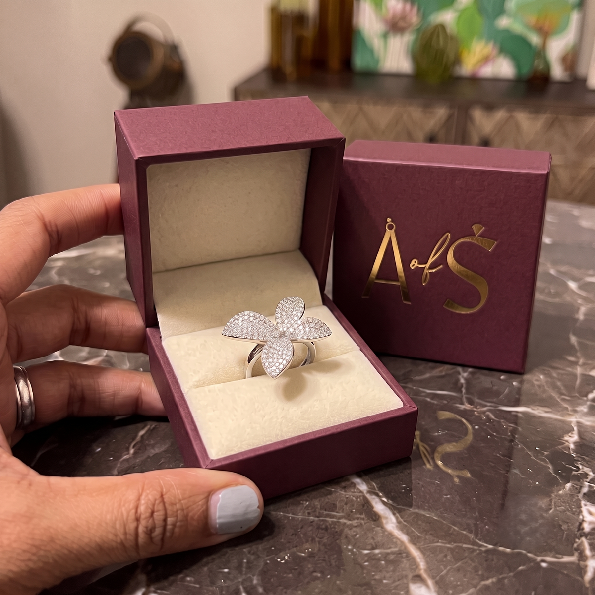 Sterling Silve Butterfly Motif 925 Silver Ring