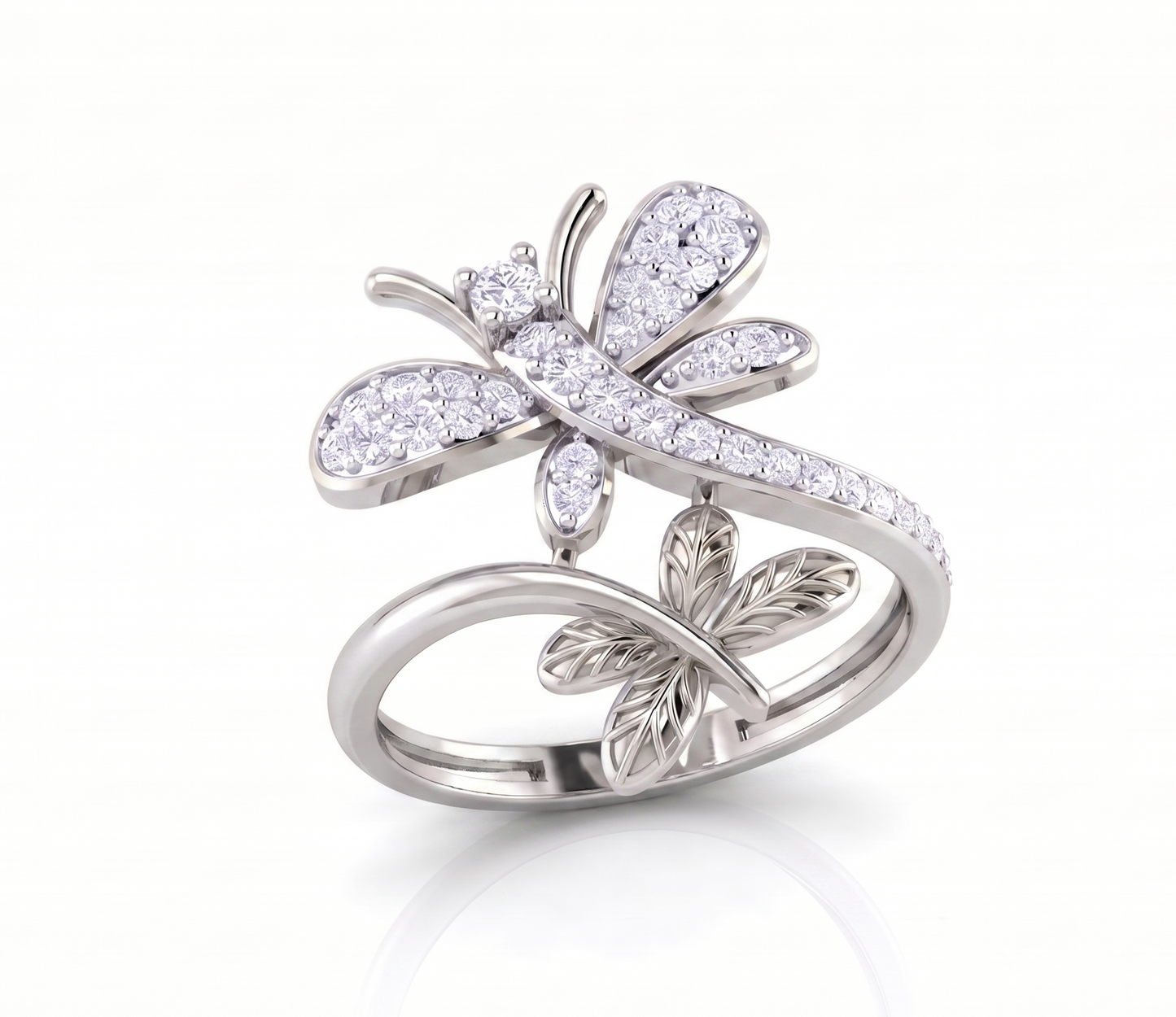 The Ethereal Twin Flight Silver Ring