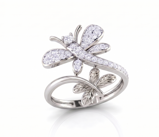 The Ethereal Twin Flight Silver Ring