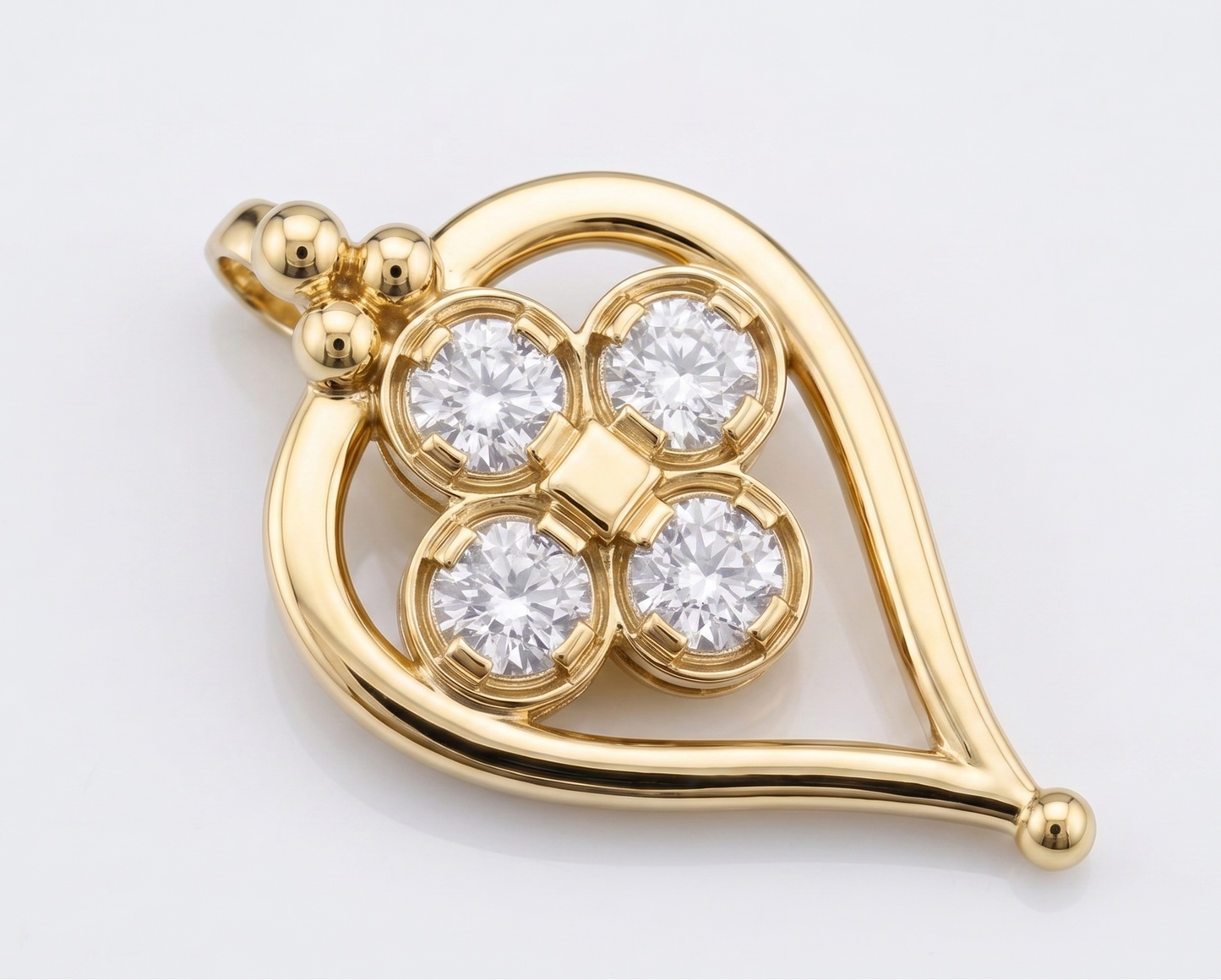 Sterling Silver Teardrop Quatrefoil Chain Pendant