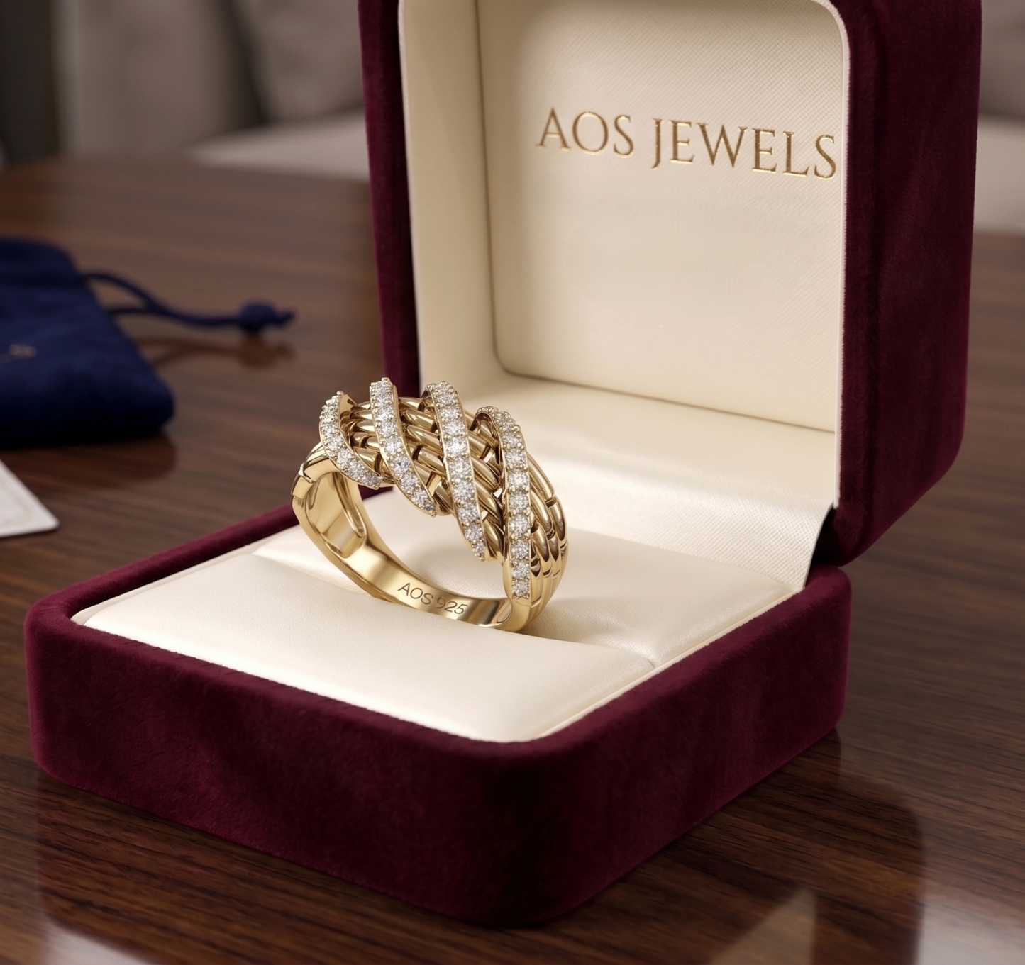 The Intertwined Silver Basket-Weave Ring