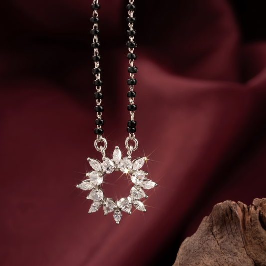 925 Silver Marquise Wreath Mangalsutra