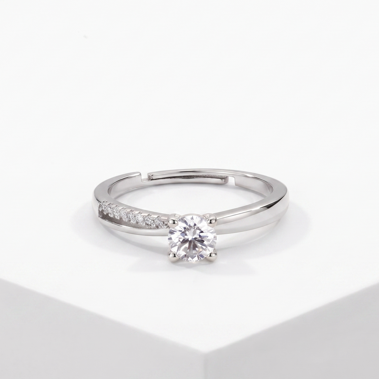 A silver-tone 925 ring