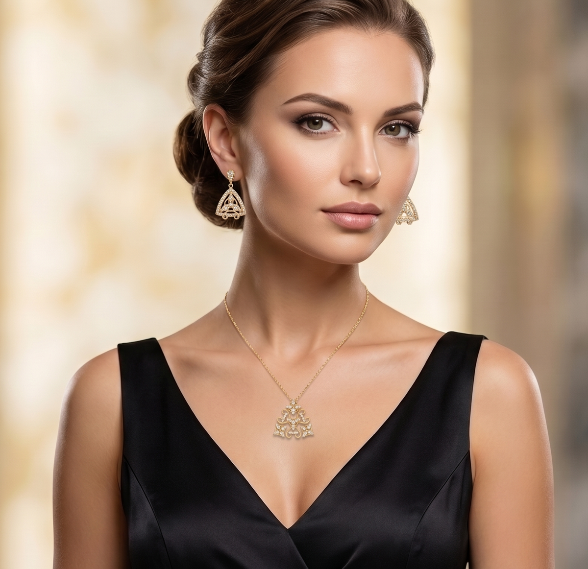 The Celestial Triad Two-Tone Pendant Set