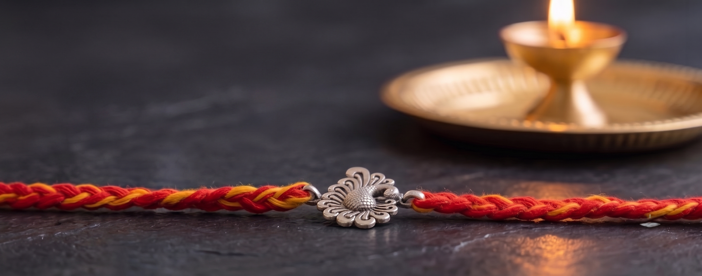 The Peacook 925 Silver Rakhi