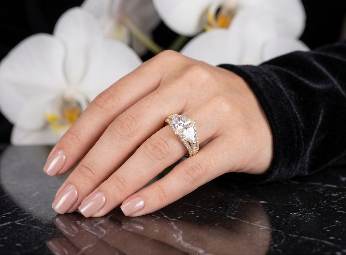 The Imperial Twin Trillion Silver Ring