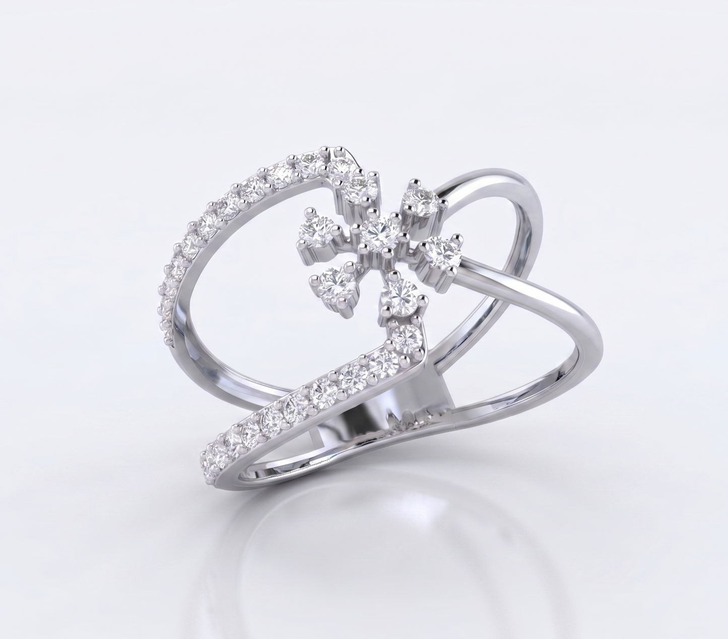 Openwork Star Cluster Ring in Sterling Silver