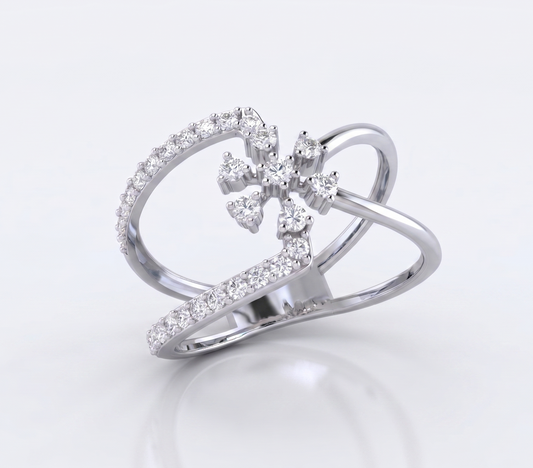 Openwork Star Cluster Ring in Sterling Silver