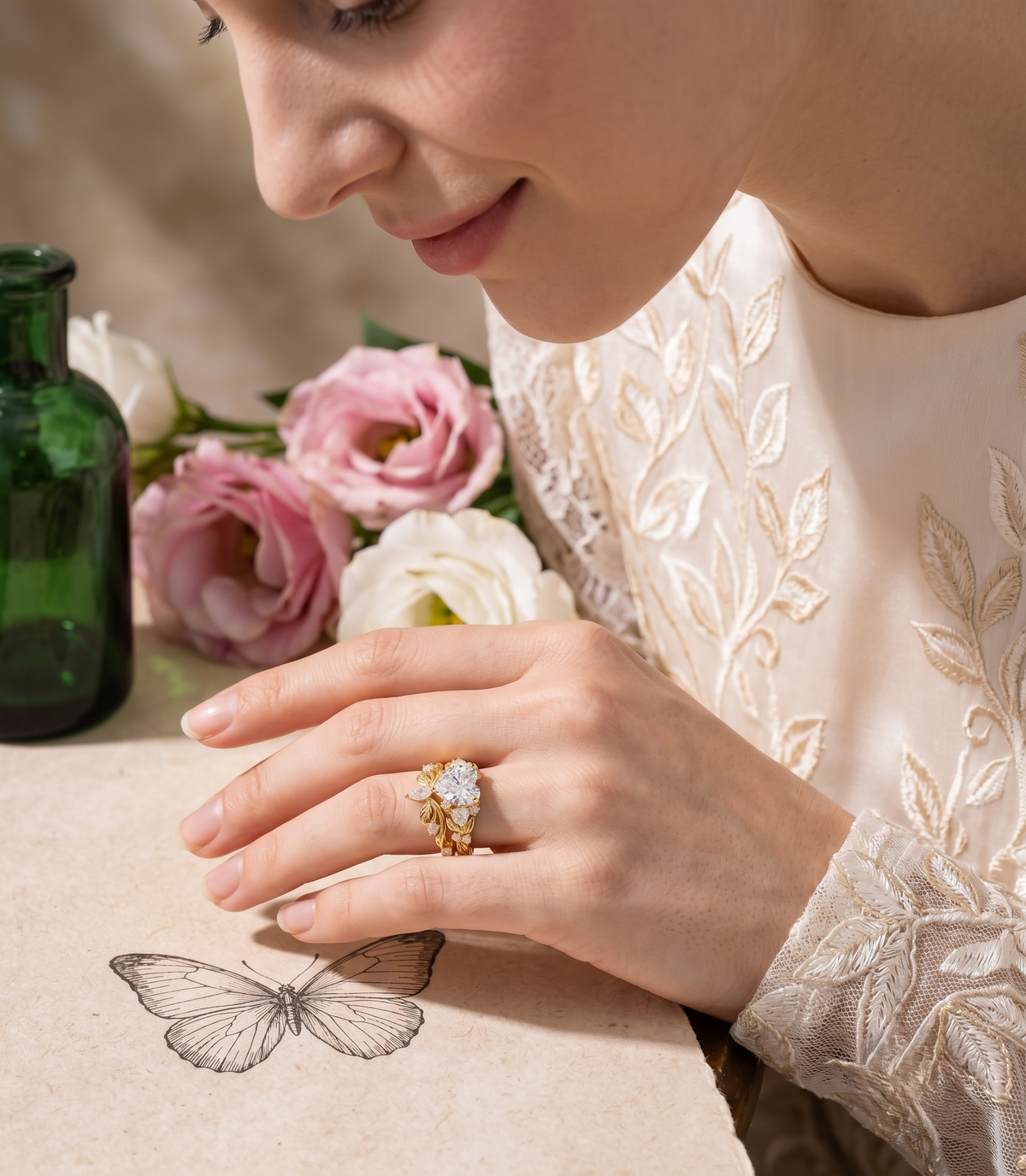 The Woodland Romance Heart Silver Ring