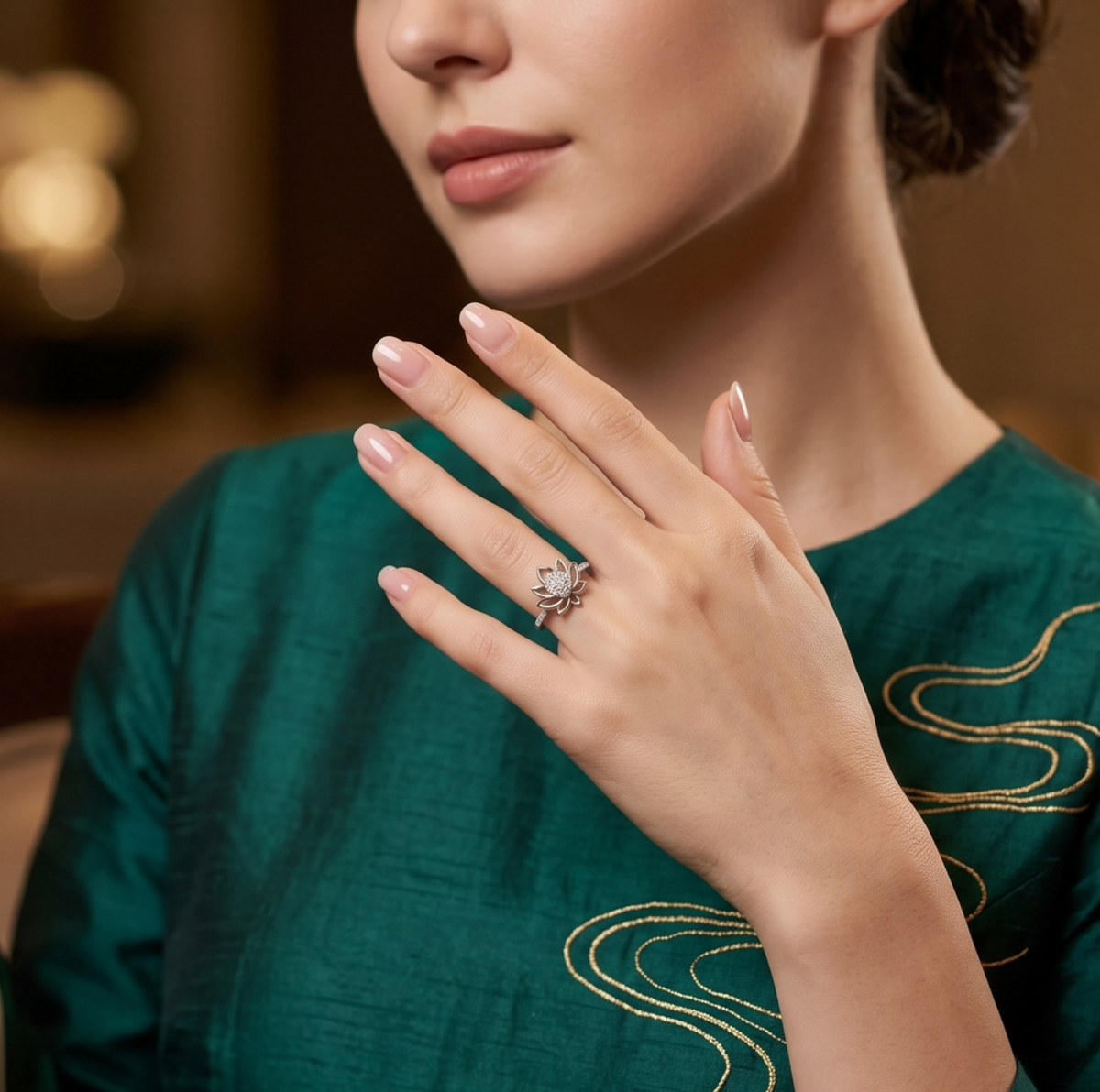 The Sterling Silver Lotus Bloom Ring