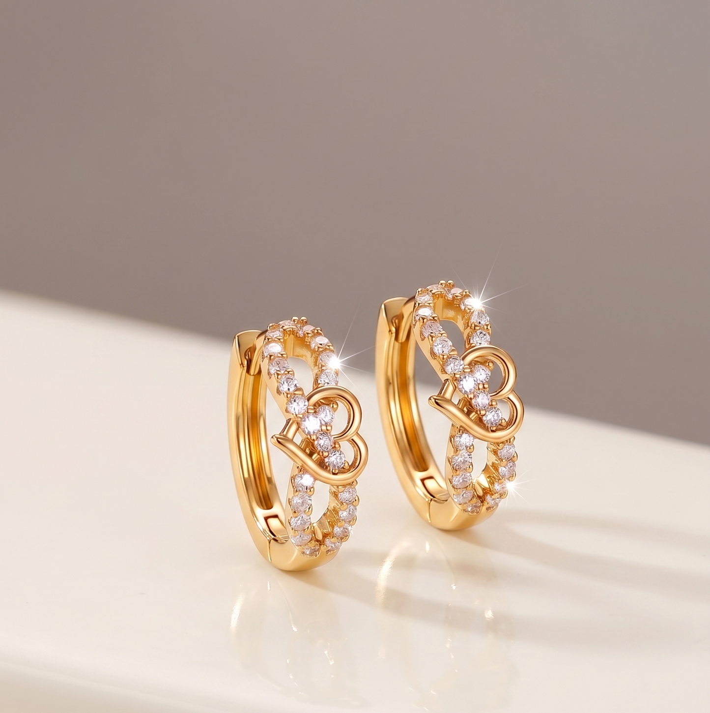 The Heart-Linked Silver Hoops