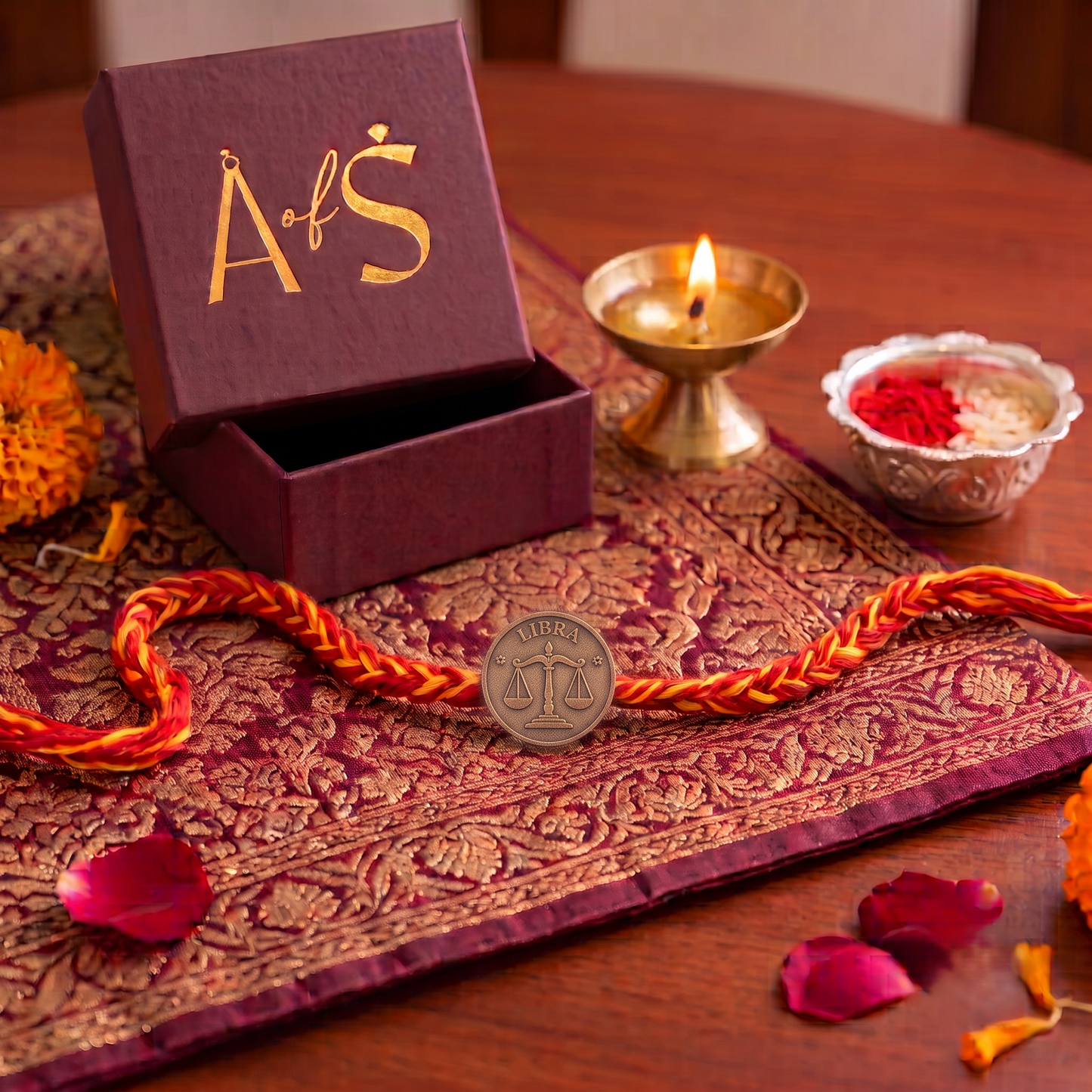 Zodiac sign 925 Silver Rakhi