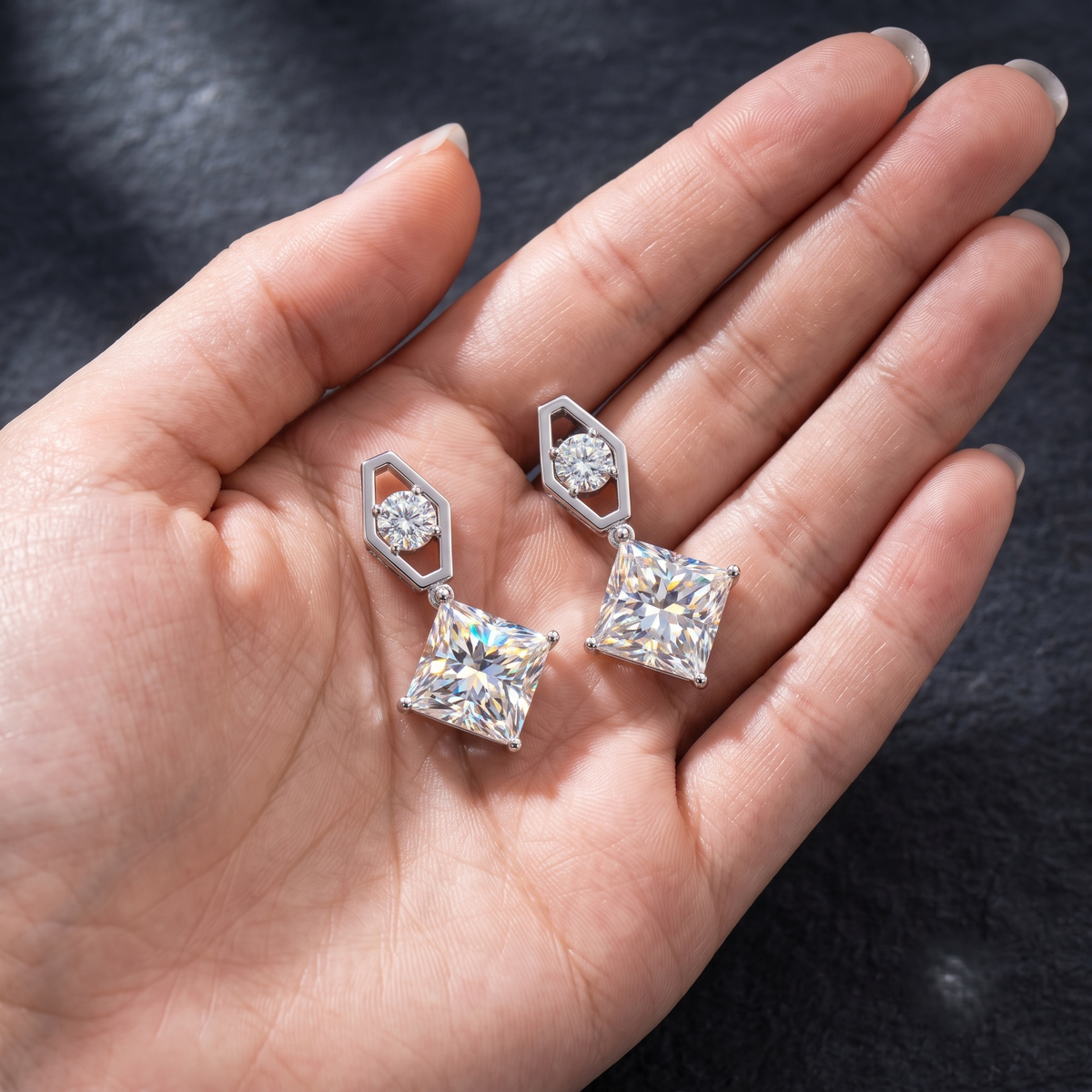 Modern Heirloom Silver Drop Earring
