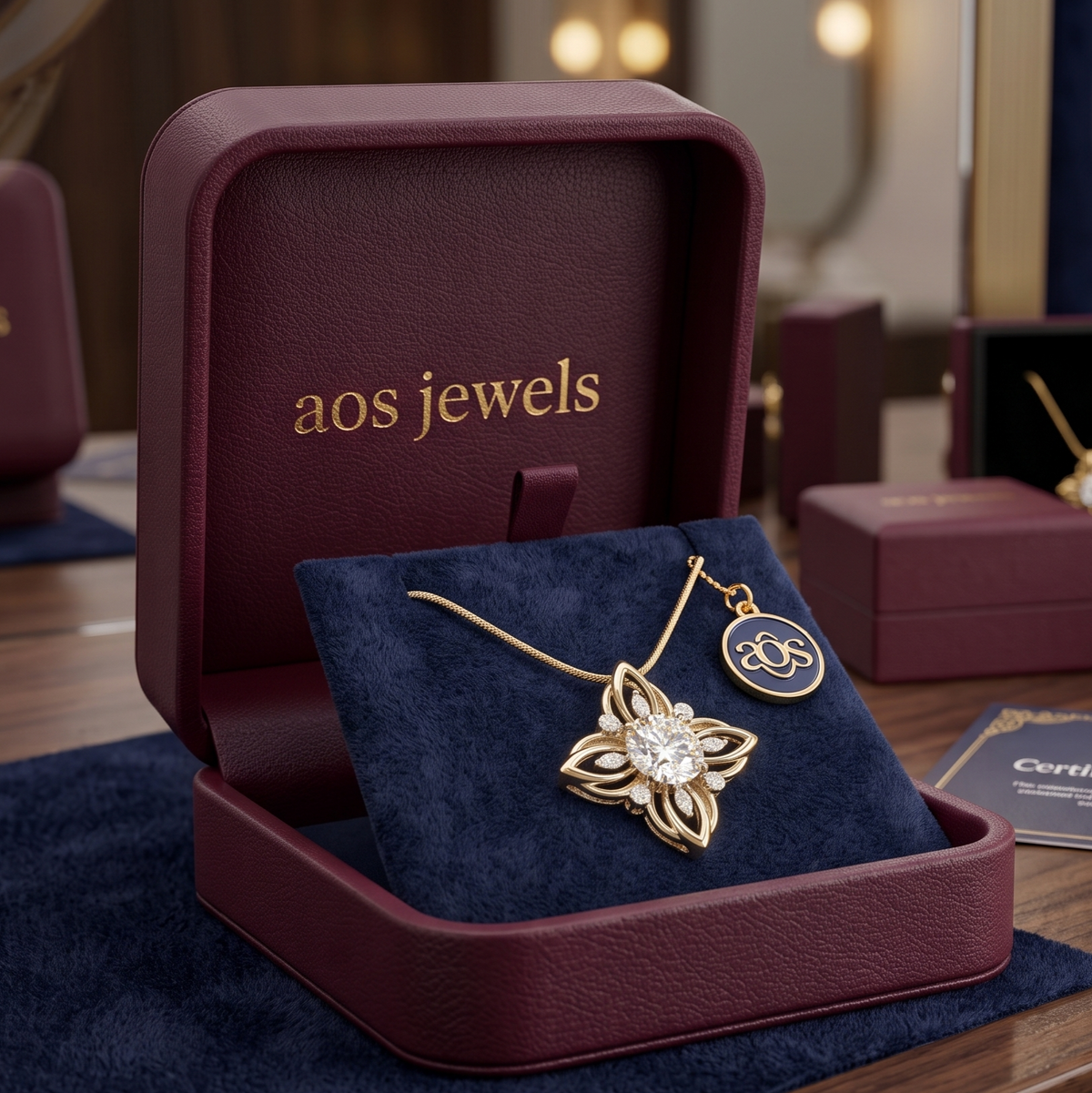 The Silver Lotus Solitaire Pendant