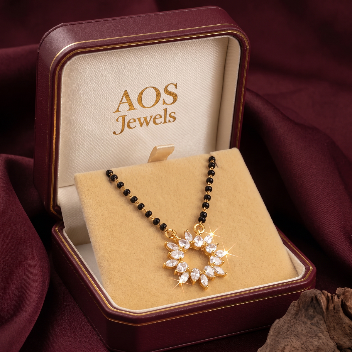 925 Silver Marquise Wreath Mangalsutra