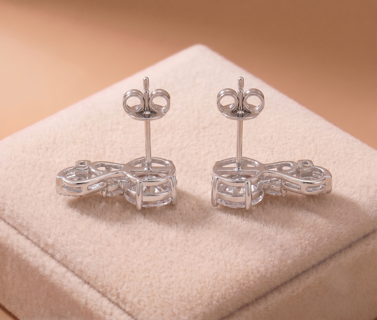 925 Sterling Silver Cushion Cut Moissanite Drop Earrings
