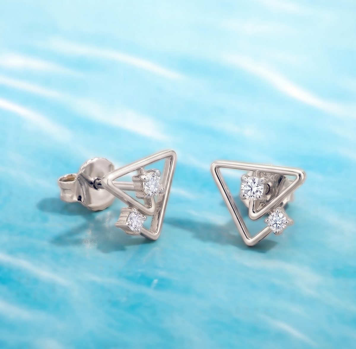 The Apex Triangle Silver Studs