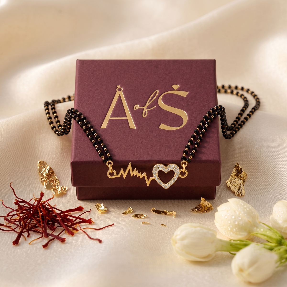 925 Sterling Silver Heartbeat Mangalsutra