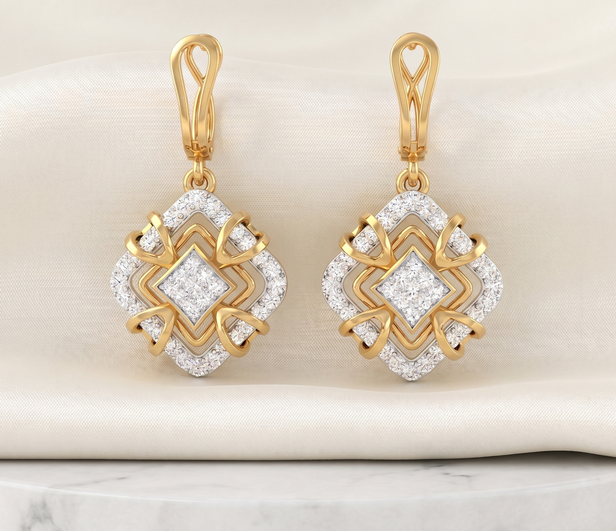 The Silver Labyrinth Drop Earrings
