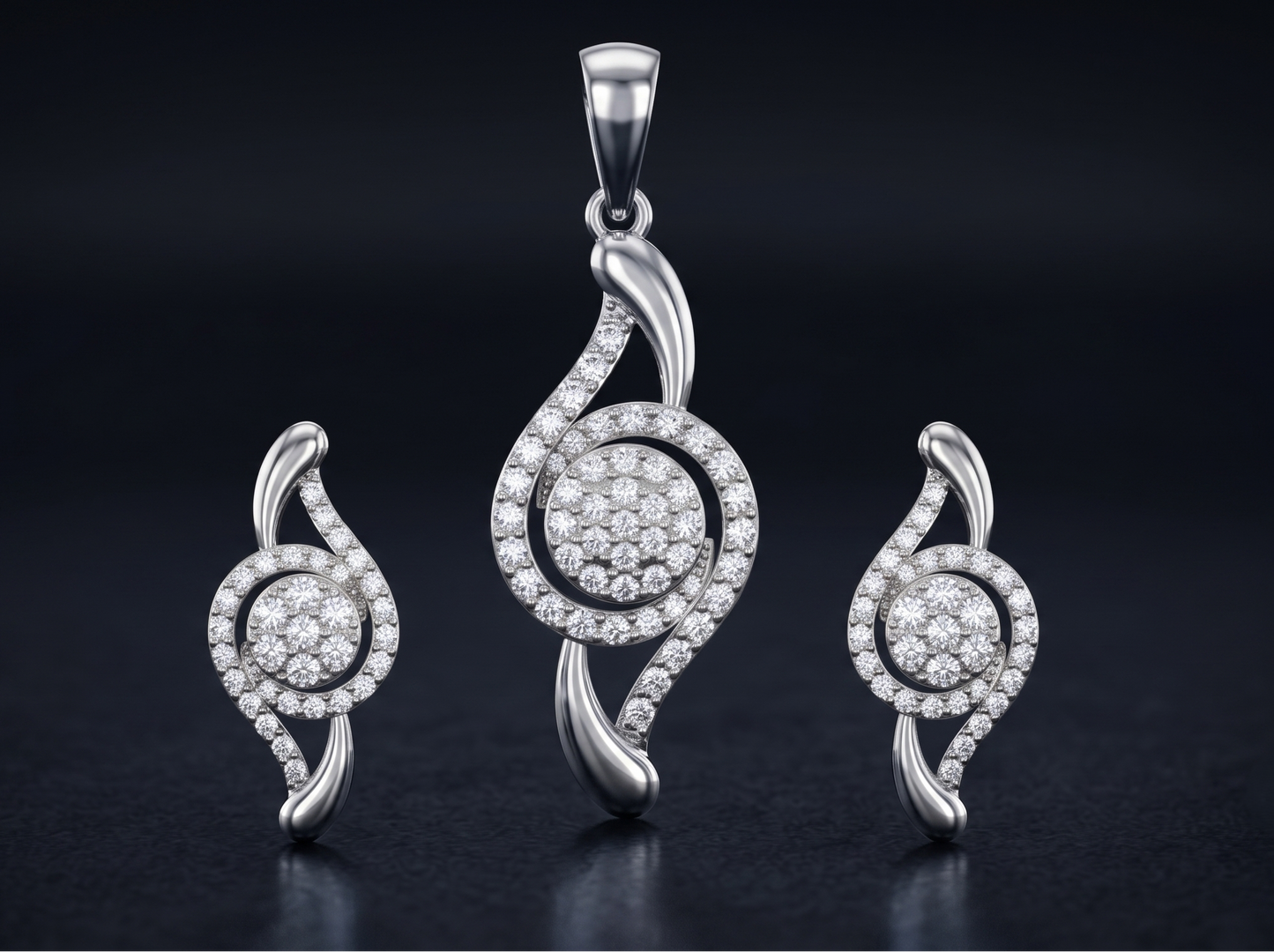 The Treble Clef Silver Pendant Set
