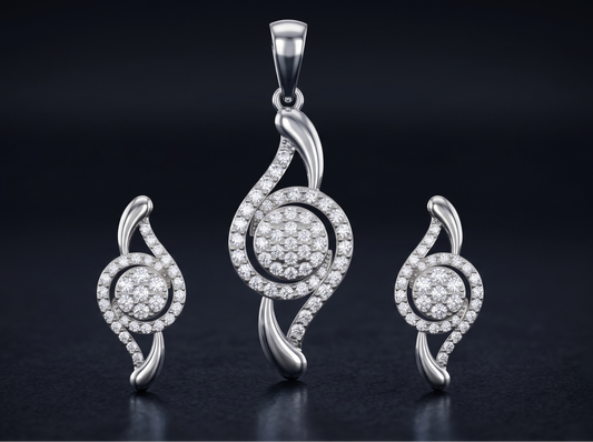 The Treble Clef Silver Pendant Set
