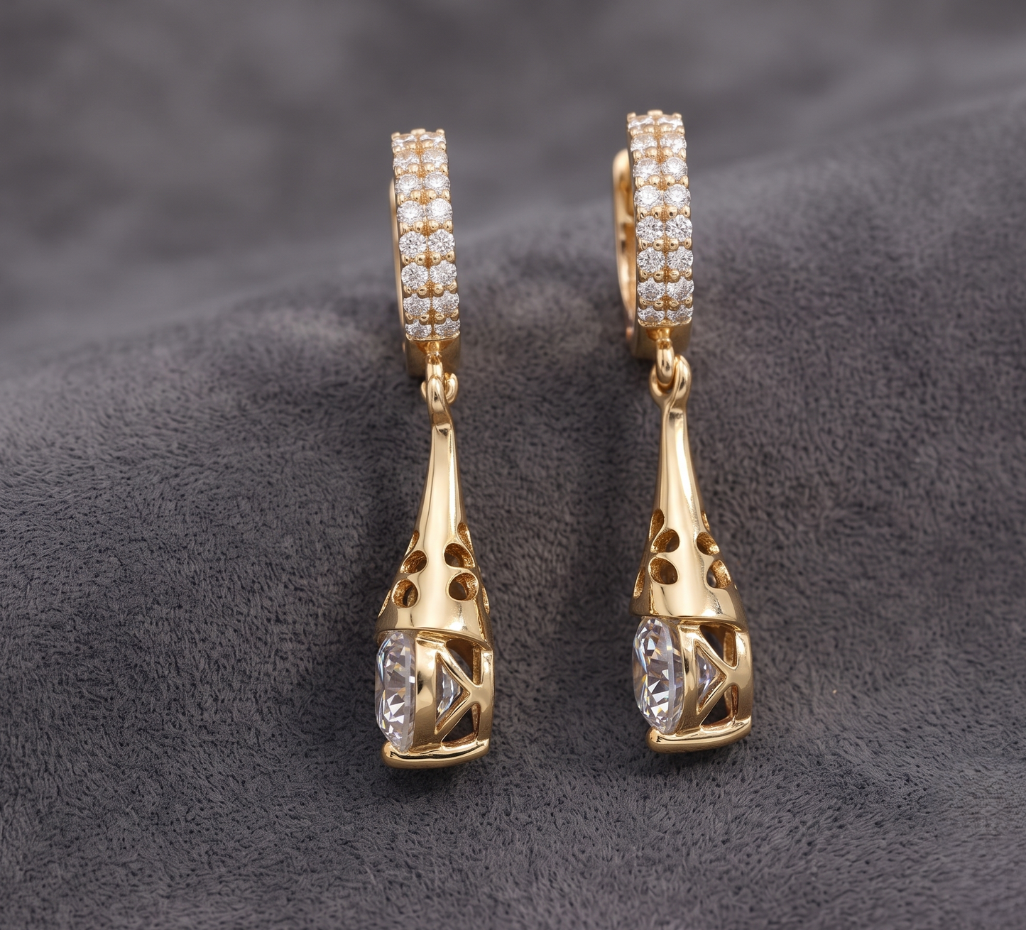 Vintage-Inspired Round Solitaire Dangle Earrings