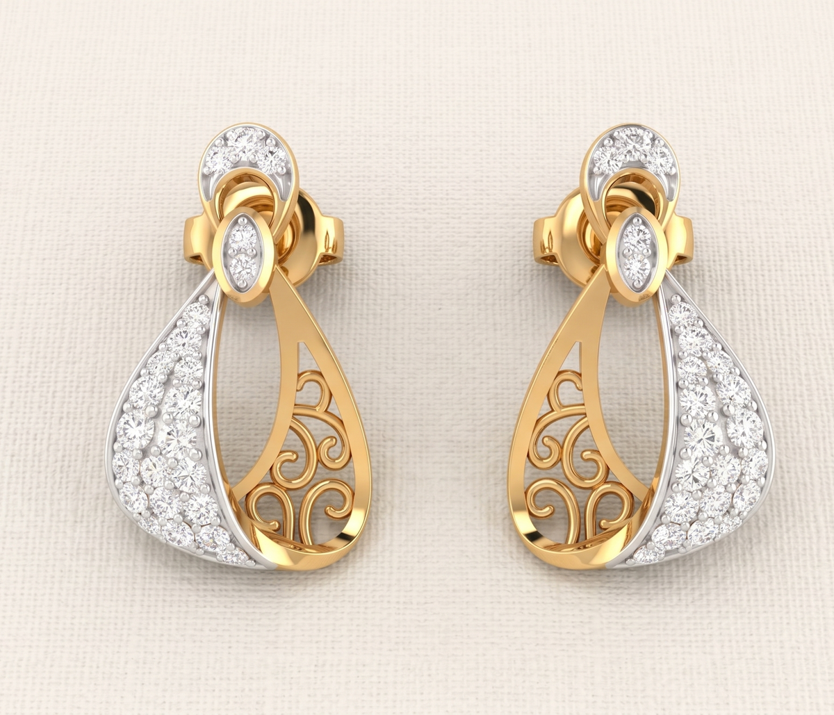 Luminous Filigree Loop Sterling Silver Studs