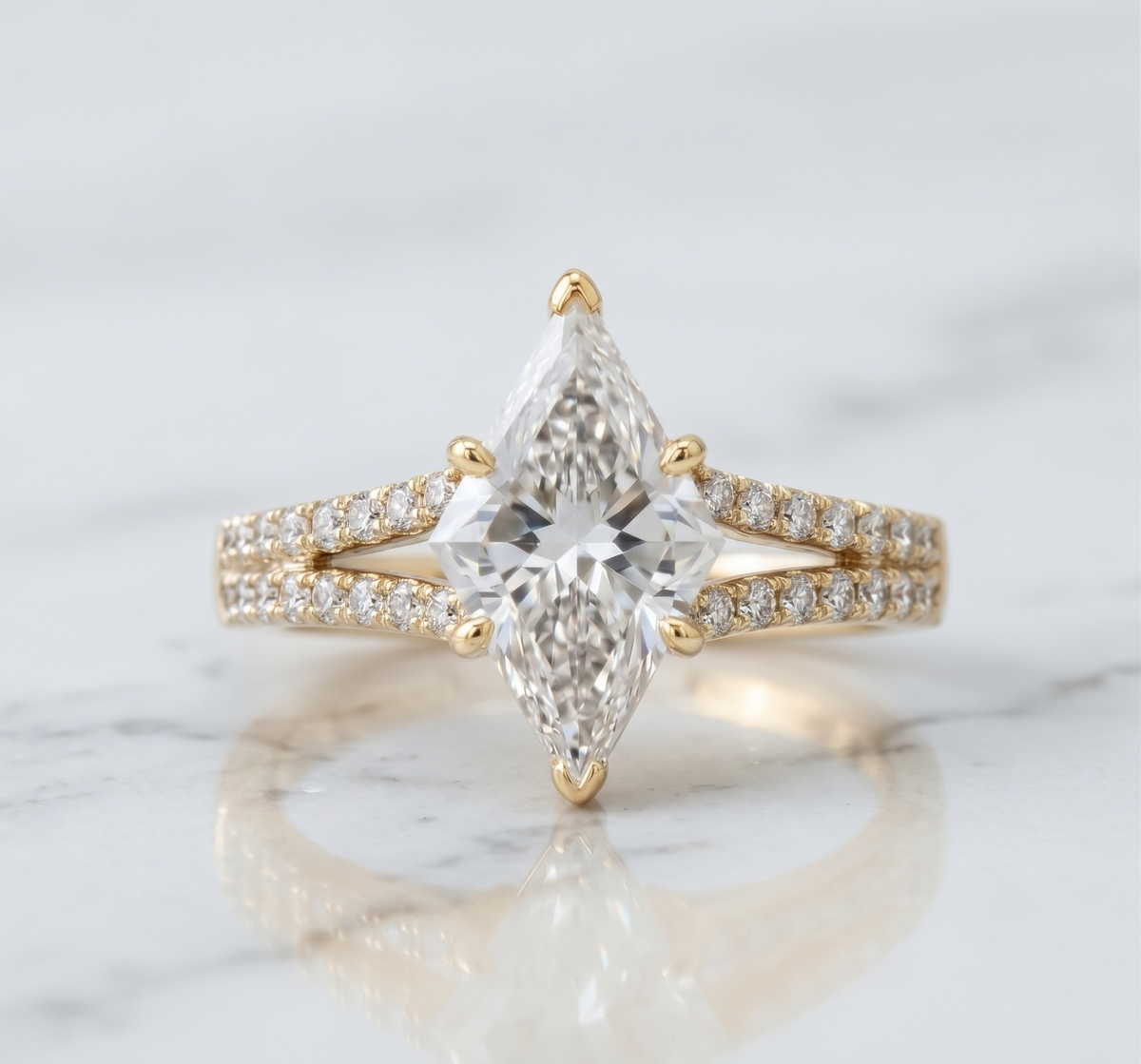 The Sterling Split-Shank Marquise Ring