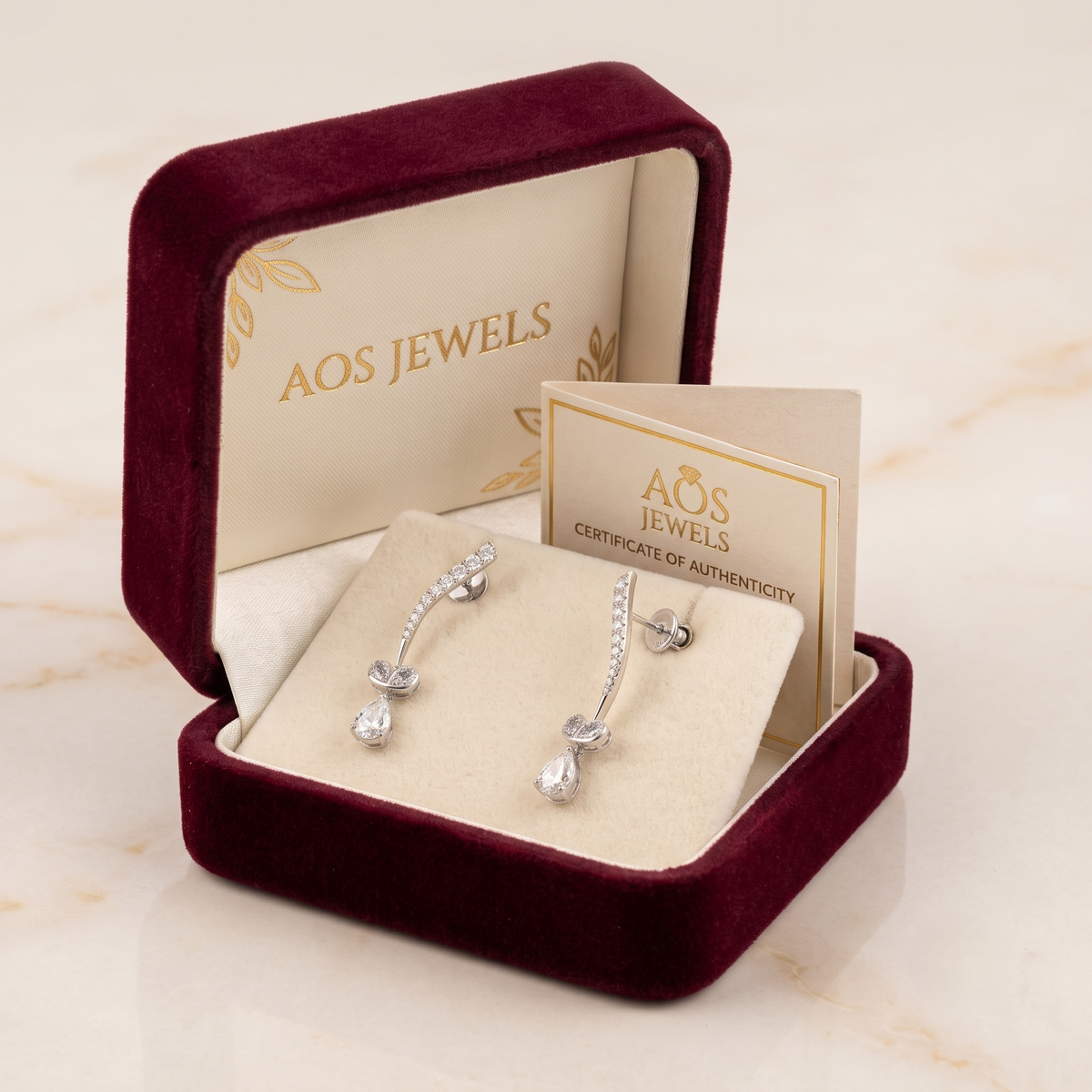 Pear-Cut Moissanite and Yellow Accent Dangle Silver Earrings
