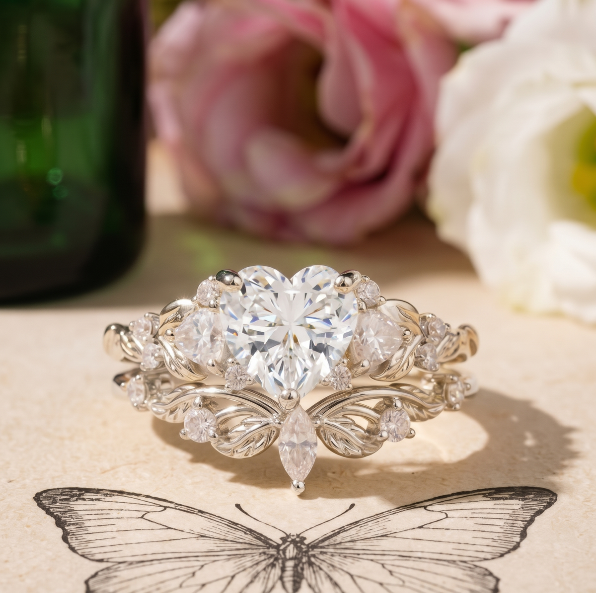 The Woodland Romance Heart Silver Ring