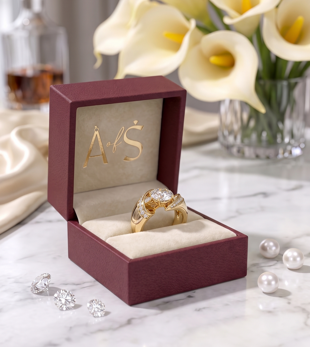 Radiant Solitaire moissanite-Accented Silver Ring