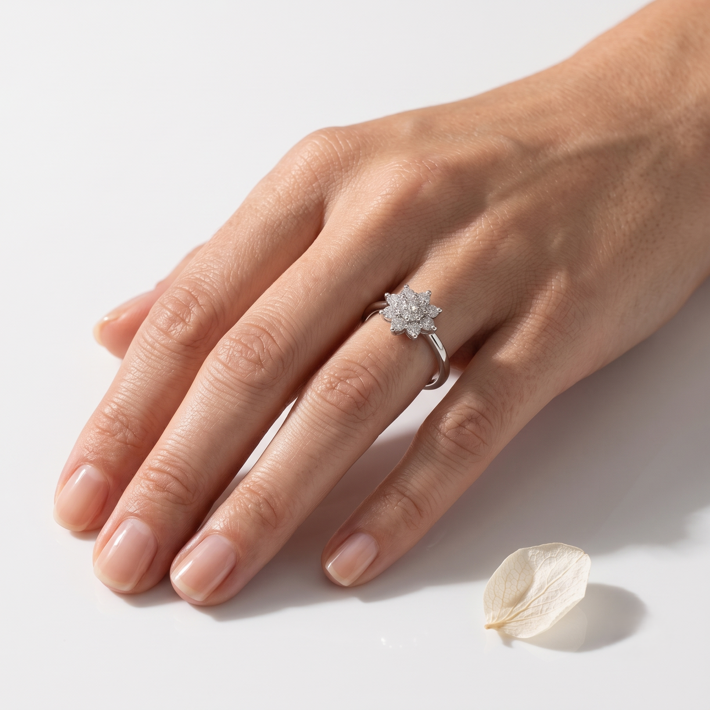A silver-toned 925 ring