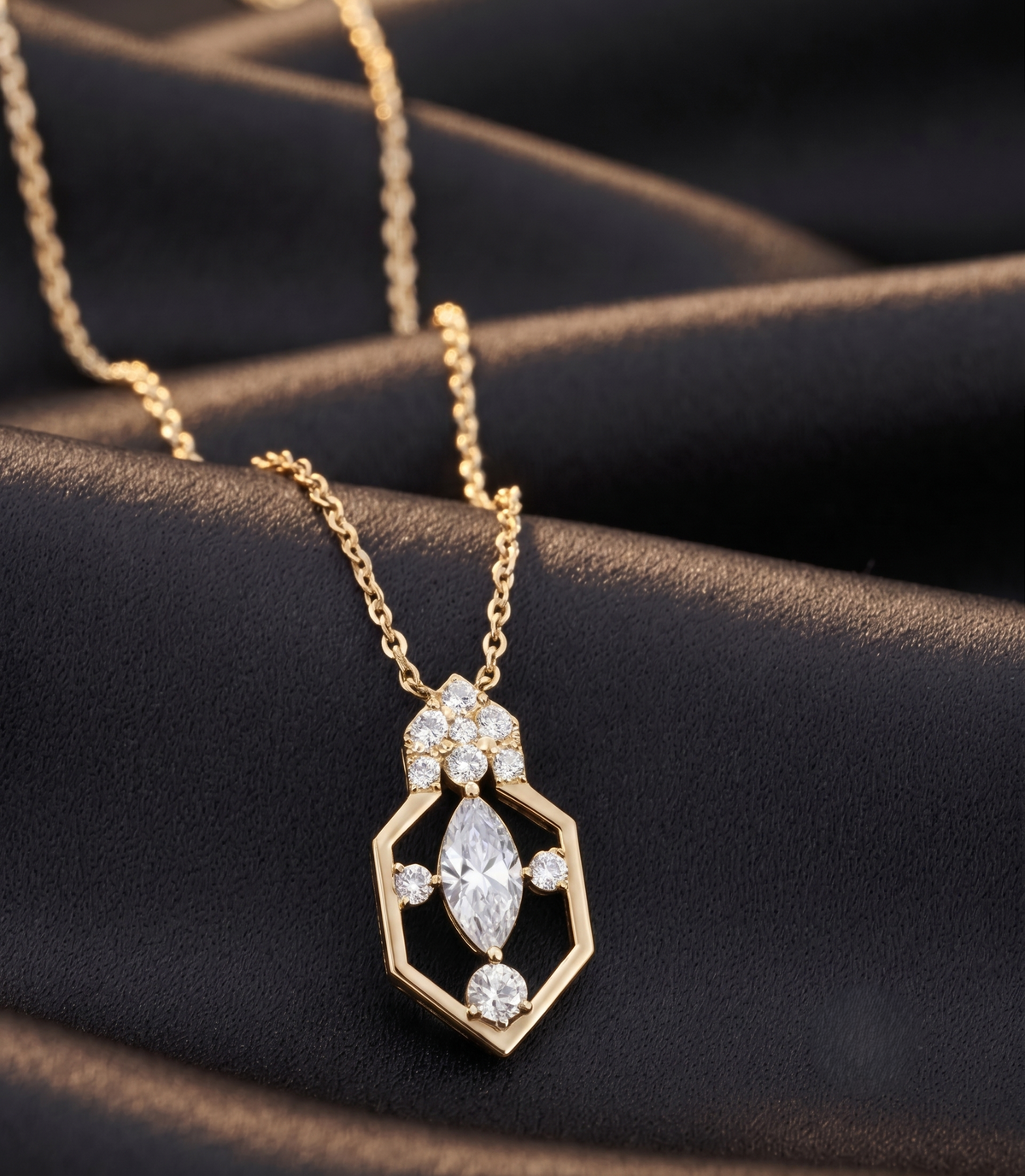 Geometric Sterling Silver Chain Pendant